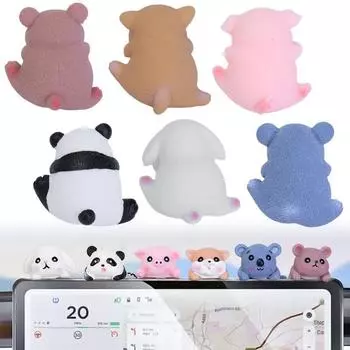 Автомобильные милые украшения в виде животных, автоматическая центральная консоль, навигационный экран, животное, притаившийся медведь, панда, поросенок, собака, кролик, коала, кулон