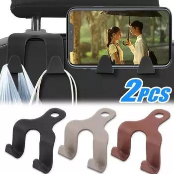 Автомобильные многофункциональные крючки для сидений 15 мм, универсальный калибр, съемный подголовник, подвесной кронштейн, встроенный держатель для телефона, крючок