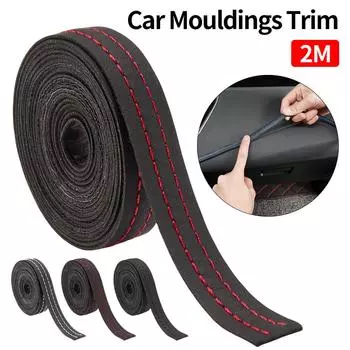 Автомобильные молдинги Отделка из искусственной кожи Самоклеящаяся молдинговая отделка Самоклеящаяся кожаная панель приборов Декоративная линия Стайлинг салона автомобиля