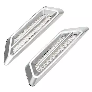 Автомобильные наклейки для украшения накладных воздуховыпускных отверстий, 1 пара, капот, боковая сетчатая крышка, авто наклейка, жабры акулы чёрный