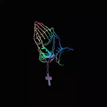 Автомобильные наклейки Молитвенный жест Лазерные наклейки Модные наклейки для кузова автомобиля Декоративные наклейки белый