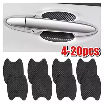 Автомобильные наклейки против царапин, дверная ручка автомобиля, защитная пленка из углеродного волокна, защитная пленка для автомобильной ручки, Стайлинг экстерьера 4pcs чёрный