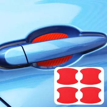 Автомобильные наклейки против царапин, дверная ручка автомобиля, защитная пленка из углеродного волокна, защитная пленка для автомобильной ручки, Стайлинг, внешние аксессуары 4PCS синий
