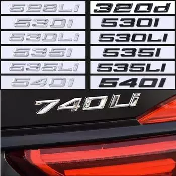 Автомобильные наклейки с буквами, накладки на багажник, АБС-пластик, 3D хромированные наклейки, Стайлинг автомобиля для 118i 125i 320i 330i 340i 520i 530i 540i 740li A чёрный