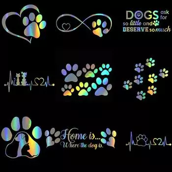 Автомобильные наклейки с принтом кошачьей лапы и наклейка с принтом лапы собаки, декоративные наклейки и наклейки для мотоциклов 16CM&laser