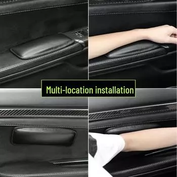 Автомобильные наколенники для поддержки ног и комфорта во время вождения, предназначены для зоны управления центральной дверью автомобиля. PU leather чёрный