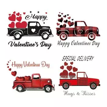 Автомобильные нашивки на День святого Валентина для одежды, 4 шт./лист, футболка, джинсы, наклейки, моющиеся теплопередающие нашивки, железная наклейка для одежды