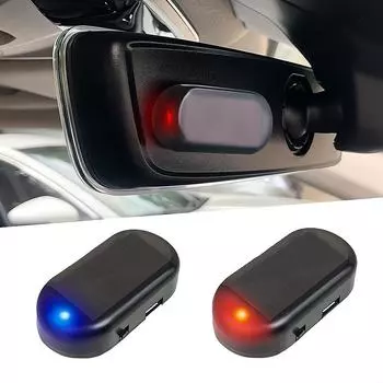 Автомобильные охранные огни на солнечных батареях, имитация сигнализации, беспроводное предупреждение, противоугонные лампы, мигающие светодиодные имитации, декоративные огни 1PCS синий