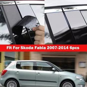Автомобильные оконные стойки, дверные накладки, наклейки, наклейка для Skoda Fabia 2007 2008 2009 2010 2011 2012-2014, внешние аксессуары