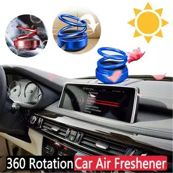 Автомобильные освежители воздуха на солнечной энергии, кинетический молекулярный нагреватель, вращающийся воздухоочиститель с двойным кольцом, парфюм, украшения для автомобиля чёрный