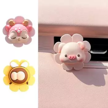 Автомобильные освежители воздуха, симпатичные автомобильные духи, вращающийся зажим для кондиционера, мультяшные животные, долговечная ароматерапия для салона автомобиля