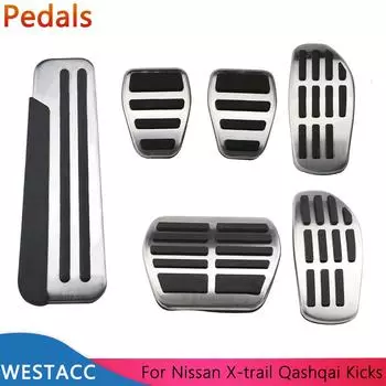 Автомобильные педали, чехол для педали газа, тормоза для Nissan X-trail T32 Qashqai J11 Rogue Kick Dayz Micra Sentra Versa Altima AT
