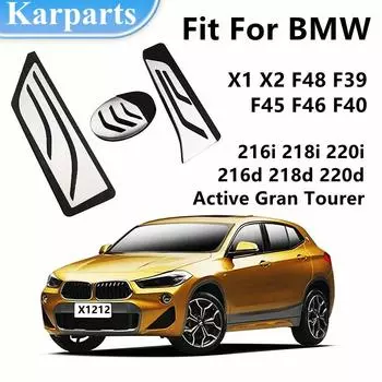 Автомобильные педали для BMW X1 X2 F48 F39 F45 F46 F40 с левым рулем, подставка для ног, накладка на педаль 216i 218i 220i 216d 218d 220d Active Gran Tourer Rest Pedal