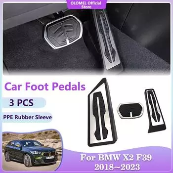 Автомобильные педали для BMW X2 F39 2018~2024 sDrive18i sDrive20i из нержавеющей стали, подставка для тормоза, акселератора, детали интерьера, аксессуары