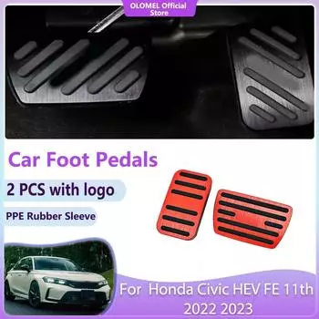 Автомобильные педали для Honda Civic HEV FE 11th 2024 2024 Высококачественный акселератор, нескользящий топливный тормоз, без сверления, литые крышки, часть