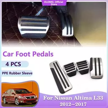 Автомобильные педали для Nissan Altima Teana L33 2012~2017, тормозная накладка, ускоритель, без сверления, литой лоток, детали интерьера, аксессуары