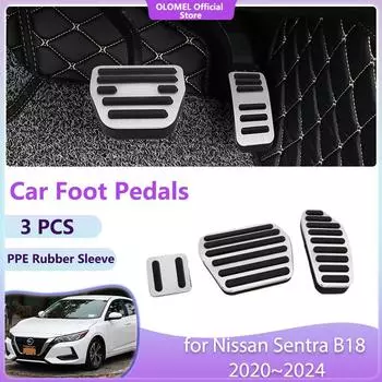 Автомобильные педали для Nissan Sentra B18 2020~2025 2024 2024 Высококачественные нескользящие накладки на педали газа и тормоза без сверления из сплава
