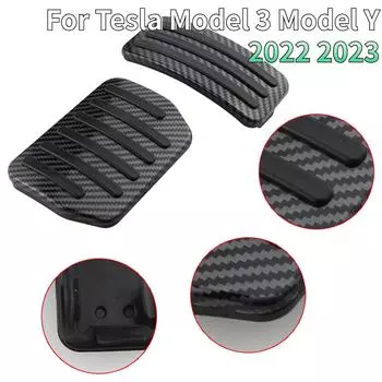 Автомобильные педали из углеродного волокна для Tesla Model 3 Model3 Model Y 2022 2023, противоскользящая крышка педали газа и тормоза акселератора, аксессуары