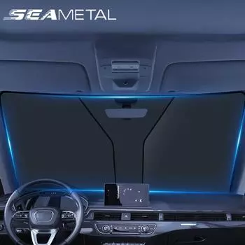 Автомобильные передние солнцезащитные козырьки SEAMETAL, складной солнцезащитный козырек для лобового стекла, универсальный, подходит для Small size