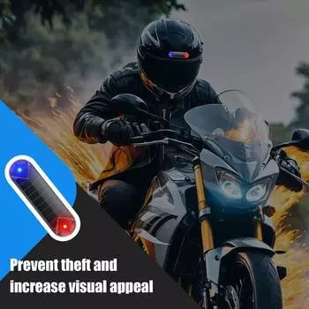 Автомобильные предупреждающие огни безопасности, мигающие светодиодные фонари на солнечных батареях для транспортных средств, декоративные светодиодные фонари, автомобильные аксессуары синий