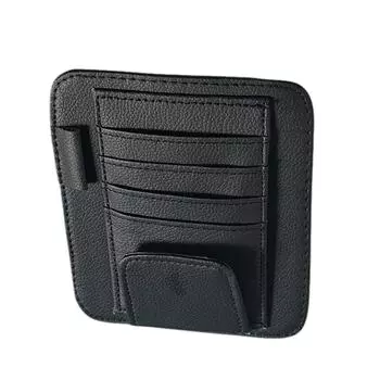 Автомобильные принадлежности, держатель для автомобиля, солнцезащитный козырек, держатель для удостоверения личности, многофункциональный кожаный держатель для ручек, держатель для очков для автомобилей One Size чёрный