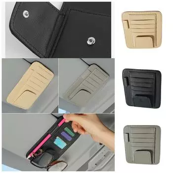 Автомобильные принадлежности, держатель для автомобиля, солнцезащитный козырек, держатель для удостоверения личности, многофункциональный кожаный держатель для ручек, держатель для очков для автомобилей One Size бежевый