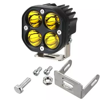 Автомобильные противотуманные фары 3-дюймовые светодиодные рабочие фары для мотоциклов Дальние фары для внедорожных тракторов 4x4 12 В 24 В Квадратный прожектор Универсальный белый/желтый жёлтый