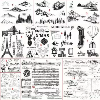 Автомобильные путешествия прозрачные силиконовые прозрачные штампы для печати DIY Скрапбукинг альбом бумажная карта горное животное собака No.1-Volcano Mountain