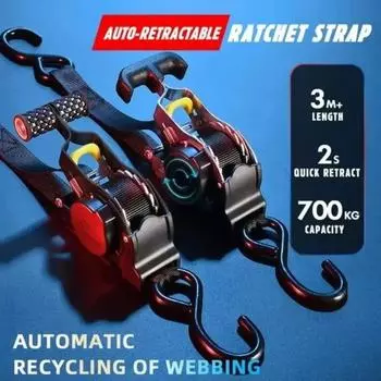 Автомобильные ремни для грузовых ремней с выдвижной лентой для мотоциклов Ремень с храповым механизмом для багажа Ремень с храповым механизмом для автомобиля