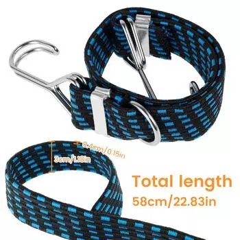 Автомобильные резинки Резиновые крючки для багажа Веревка для шнура Велосипеды Широкая плоская веревка Стяжка для багажа Ремень для багажника на крышу Фиксированная лента Аксессуары для велосипеда и автомобиля синий