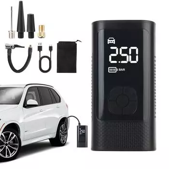Автомобильные шины Воздушный компрессор Автомобильные шины Быстрая накачка для велосипеда Автомобильный мяч Мотоциклетный насос для шин со светодиодной подсветкой Воздушный компрессор Беспроводная накачка Black