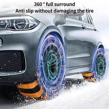 Автомобильные снежные цепи ТПУ Колеса Защитные цепи Цепи для снежных шин для автомобилей Противоскользящие -45 по Цельсию Низкая температура жёлтый