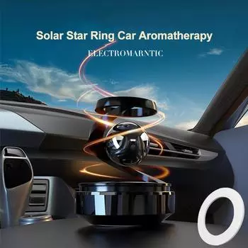 Автомобильные солнечные украшения с автоматическим вращением, освежитель воздуха для автомобиля, украшение интерьера, 1 шт., таблетки для ароматерапии чёрный