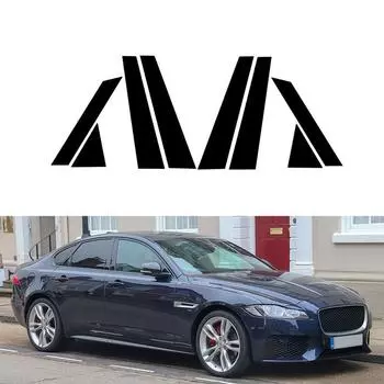 Автомобильные стойки для Jaguar XF X260 XE X760 2015 2016-2023 глянцевые черные наклейки на обшивку окна и двери, аксессуары для автостайлинга чёрный