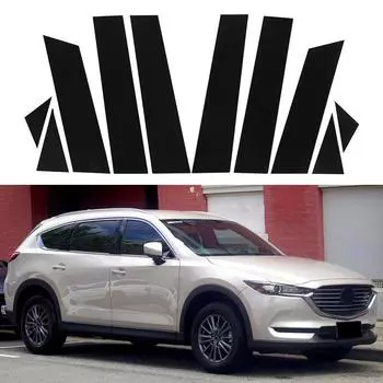 Автомобильные стойки для Mazda CX-8 2018-2023, глянцевые черные наклейки на обшивку двери, окна