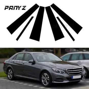 Автомобильные стойки для Mercedes-Benz E-Class W212 4-дверный седан/седан E200 E250 E220 E63 AMG, накладки на оконный молдинг Glossy Black