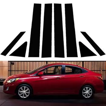 Автомобильные стойки стойки двери, окна, накладка, наклейки, наклейка для Hyundai Accent Verna Solaris i25 Accent, 4-дверный седан 2011 2012-2018