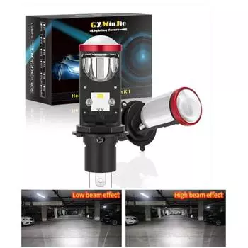 Автомобильные светодиодные фары H4 с линзой «рыбий глаз» 20000 LM 76 Вт Светодиодные лампы Canbus High/Low H19 Авто лампы 6500K 12V 1Pcs-H19 белый