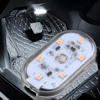 Автомобильные светодиодные фонари, автомобильные беспроводные светодиодные лампы, аксессуары для салона автомобиля, 7 цветов, окружающее освещение автомобиля для подлокотника, ящика, угла сиденья