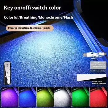 Автомобильные светодиодные фонари для открытия дверей, приветственный свет, магнитный аварийный сигнал предотвращения столкновений, беспроводной U F2M5 four pack-One size