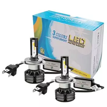 Автомобильные светодиодные трехцветные фары, встроенные фары высокого и низкого уровня H4H7H11 H1 one белый