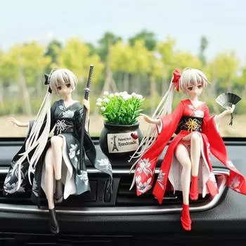 Автомобильные украшения, аксессуары для салона автомобиля, ручная работа, красивая девушка, центральная консоль, украшение в стиле аниме, автомобильные аксессуары белый