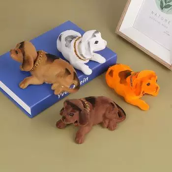 Автомобильные украшения трясущейся головой, собака, игрушки на приборной панели автомобиля, кивающий щенок, авто интерьер белый