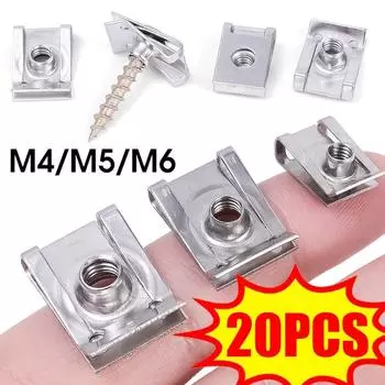 Автомобильные винтовые основания U-образные зажимы автомобильный двигатель крыло бампер защитная пластина зажим самонарезающий винтовой зажим авто модификация фиксированная прокладка