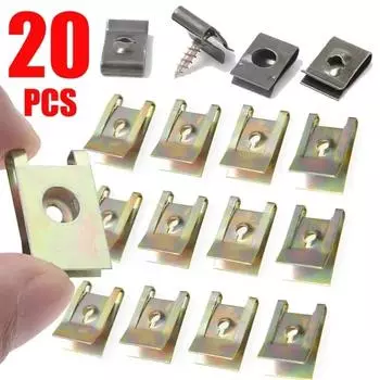 Автомобильные винтовые основания U-образные зажимы автомобильный двигатель крыло бампер защитная пластина зажим самонарезающий винтовой зажим авто модификация фиксированная прокладка