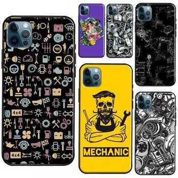 Автомобильные запасные части, чехол для двигателя автомобиля для iPhone 13 11 14 Pro Max 12 mini, полный чехол для iPhone XR XS Max X 7 8 Plus SE 2020 iPhone 12