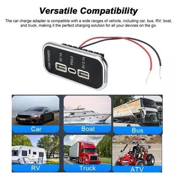 Автомобильные зарядные розетки, модификация, двойной USB и PD, адаптер быстрой зарядки для автомобиля, грузовика, лодки на колесах 12-24 В чёрный