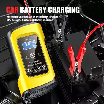 Автомобильные зарядные устройства 12V8A интеллектуальное импульсное ремонтное зарядное устройство автомобильный аккумулятор Trickle US Plug жёлтый