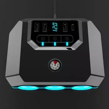 Автомобильные зарядные устройства Высокомощный адаптер для зарядки 120 Вт 3-разъемный разветвитель питания 12–24 В с 4 портами USB Светодиодный индикатор чёрный