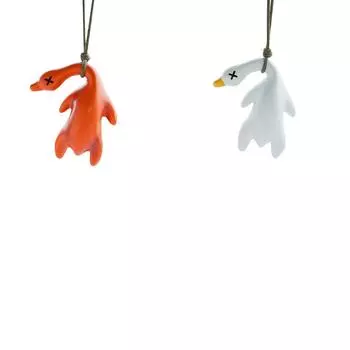 Автомобильные жареные утки Подвеска для зеркала заднего вида автомобиля Украшение для салона автомобиля Маленькая подвеска для автомобиля в виде жареных уток One Size шафрановый